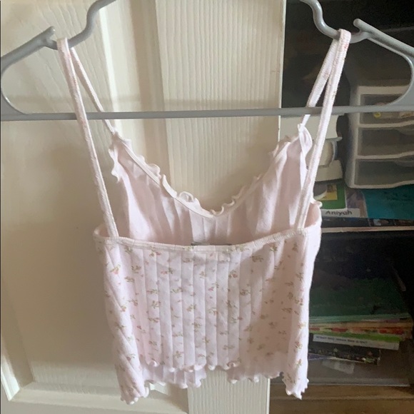 Pink Ruffle Tank With Flowers - Picture 2 of 3